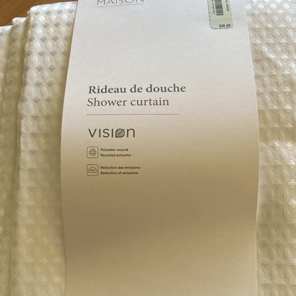 Simons Maison White Waffle Shower Curtain - Picture 3 of 4